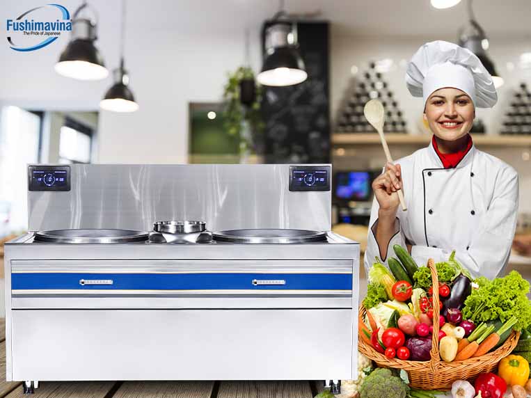 Ứng dụng của bếp từ công nghiệp đôi 15kw liền chảo Fushima