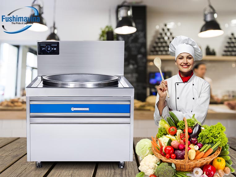 Ứng dụng của bếp từ công nghiệp đơn 15kw liền chảo Fushima