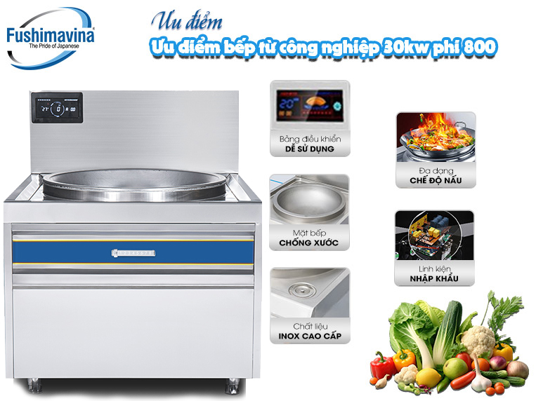 Ưu điểm của bếp từ công nghiệp 30kw phi 900