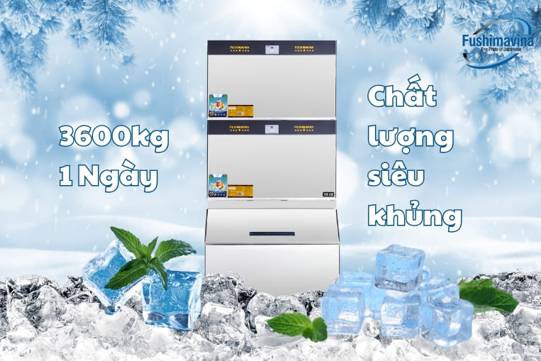 Giá máy làm đá viên 4 tấn công nghiệp năm 2025 |Fushimavina 8 làm được lên đến 4 tấn đá 1 ngày