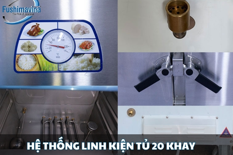 Tủ Nấu Cơm Điện 20 Khay 12 Linh kiện nhập khẩu