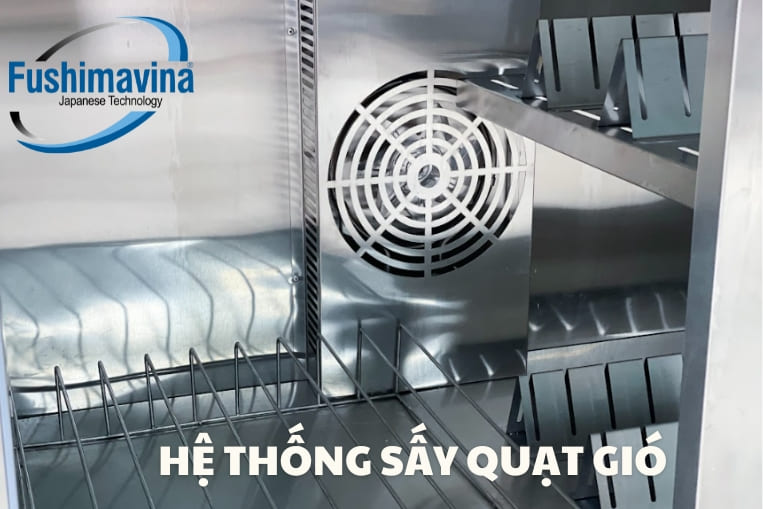 Tủ Sấy Dao Thớt 1 Cánh 2 Lớp Quạt Gió 3 hệ thống quạt gió sấy khô nhanh chóng