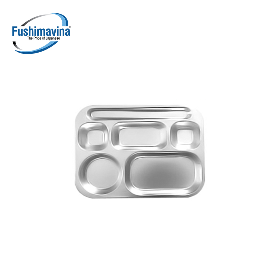 Khay cơm 6 ngăn 35.5*28*3 inox 201 2 khay com 6 ngan1