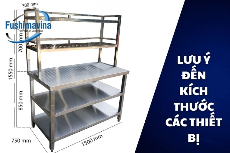 lưu ý đến kích thước của dụng cụ