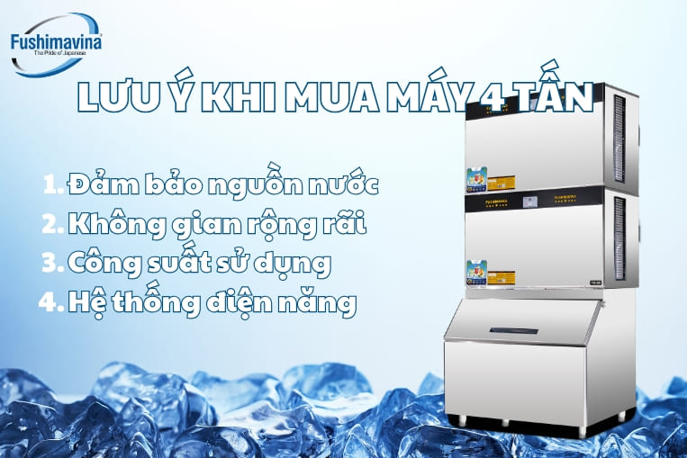 Giá máy làm đá viên 4 tấn công nghiệp năm 2025 |Fushimavina 10 lưu ý khi mua máy 4 tấn tại Fushima