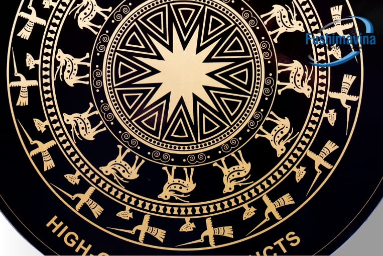 thiết kế  mặt kính hoa văn trống đồng