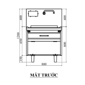mat truoc bep tu don chao lien d600 15kw