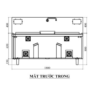 mat truoc trong bep xao doi co bau d600 12kw