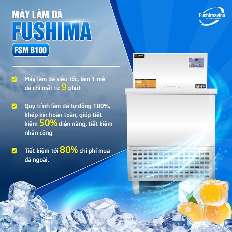 Bảng so sánh chi phí sử dụng, khấu hao của máy làm đá viên 100kg dạng bàn so với việc mua đá ngoài thị trường