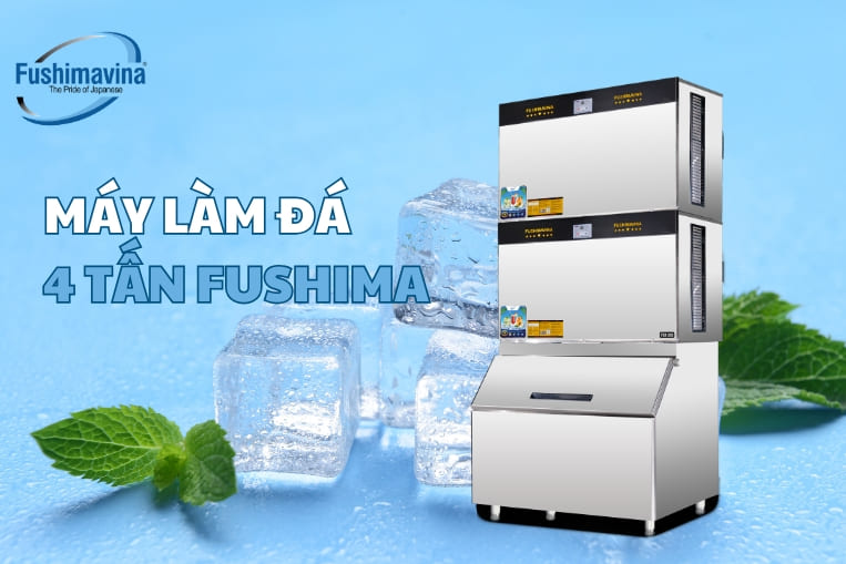 Giá máy làm đá viên 4 tấn công nghiệp năm 2025 |Fushimavina 6 máy đá viên 4 tấn