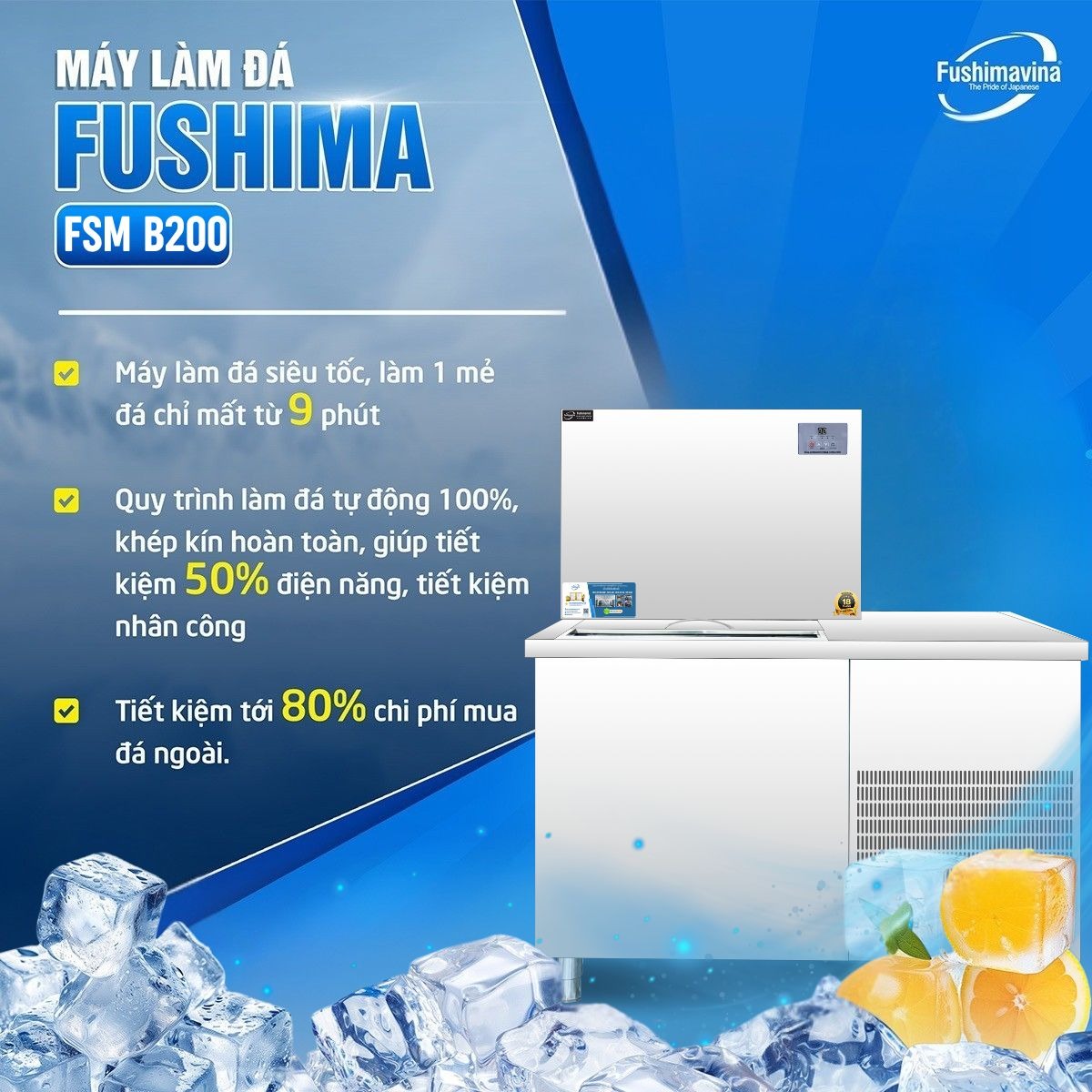 Máy làm đá cà phê 200kg dạng bàn 8 may-lam-da-ban-200kg-fushimavina-7