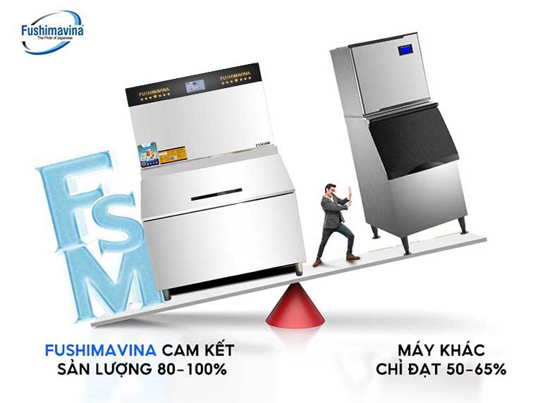 Bảng so sánh tính năng vượt trội của máy làm đá viên 1 tấn Fushima