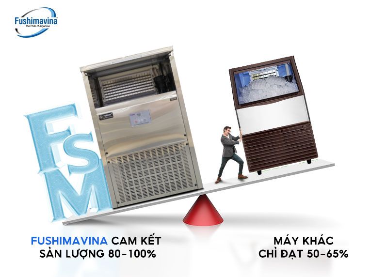 Bảng so sánh các đặc điểm khác biệt giữa máy đá Fushima và máy đá khác