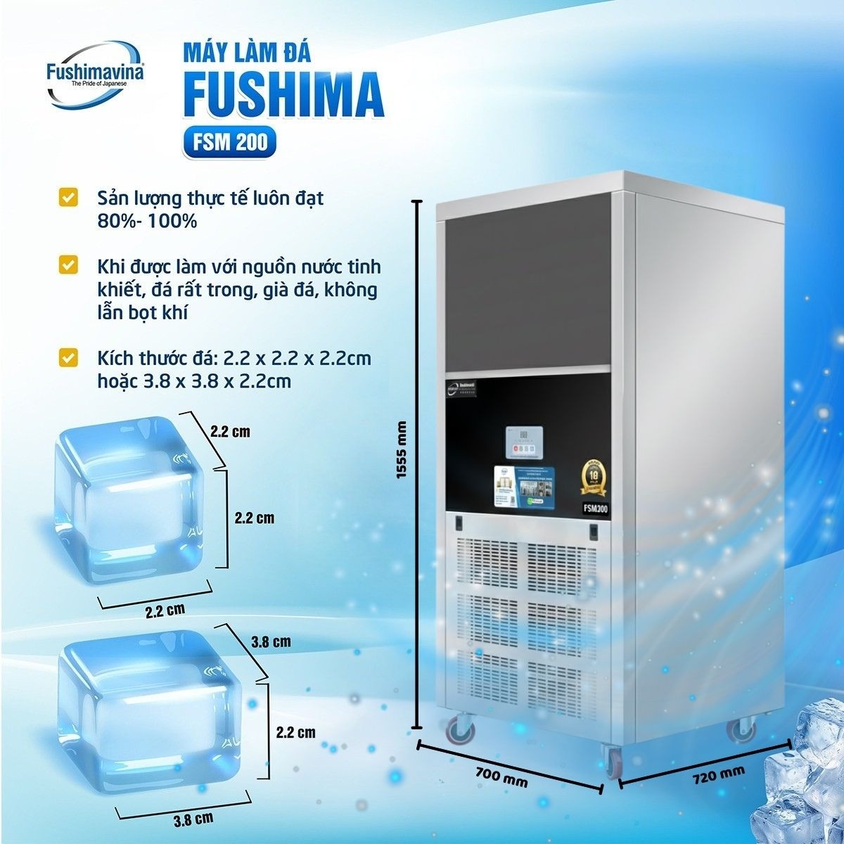 Máy làm đá cà phê 200kg dạng đứng 1 may-lam-da-vien-200kg-fushimavina-1