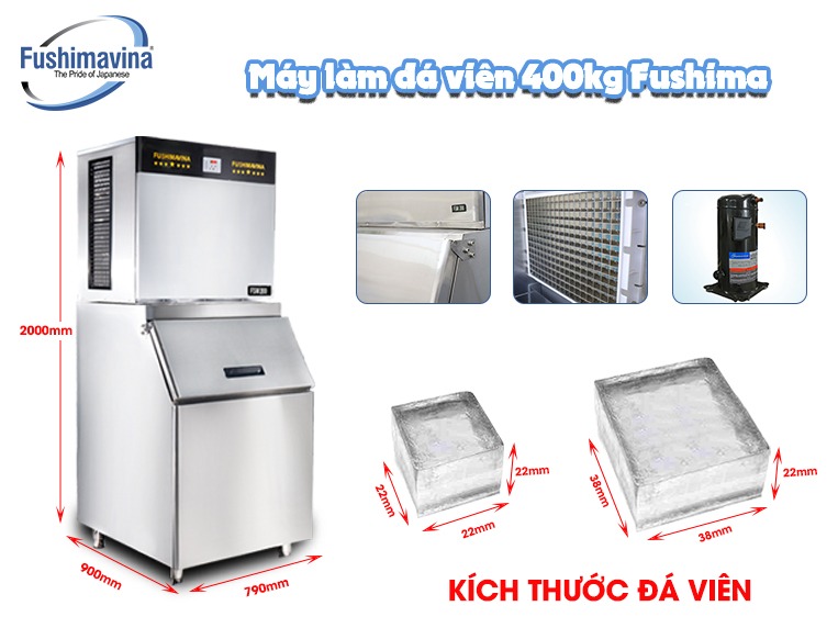 Kích thước đá đa dạng, thời gian làm đá nhanh