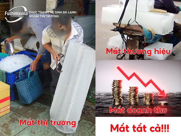 mua đá ngoài không đạt vệ sinh an toàn thực phẩm