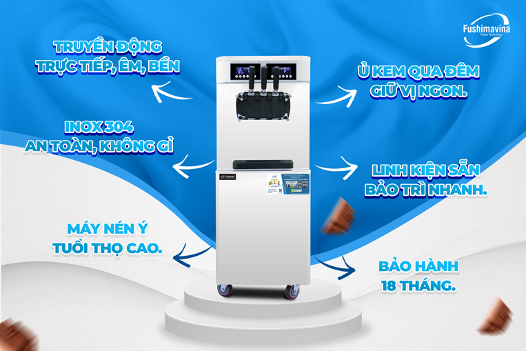 Máy làm kem Fushima phối hợp được nhiều mô hình kinh doanh