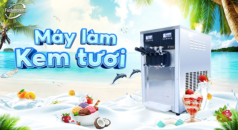máy làm kem tươi cao cấp 3 máy nén dạng bàn