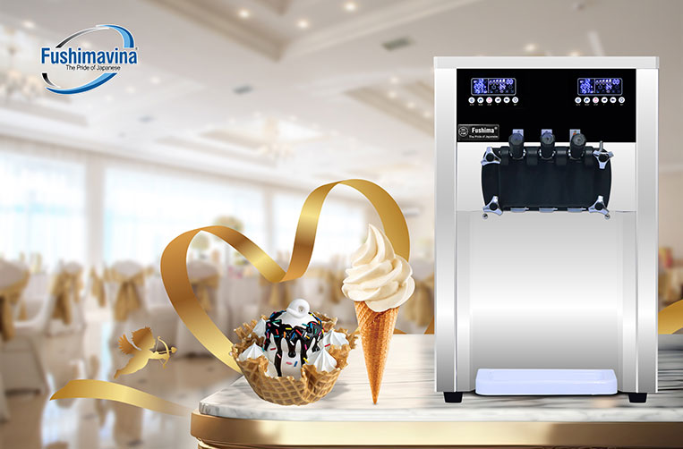 Mô hình kinh doanh nên dùng máy làm kem tươi 3 máy nén dạng bàn Fushima