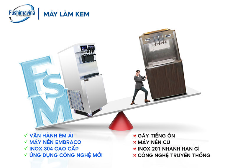 Máy Làm Kem Tươi 3 Máy Nén Dạng Đứng 8 Sản phẩm được cấu thành từ chất liệu inox 304 cao cấp 100%