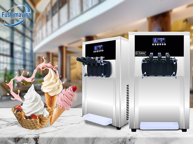 Máy làm kem tươi cao cấp 3 máy nén dạng bàn Fushima