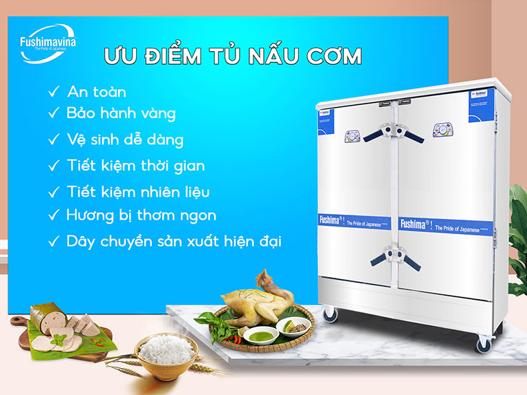 Tủ Nấu Cơm Điện 24 Khay 9 Ưu điểm nổi bật của tủ cơm điện 24 khay Fushima