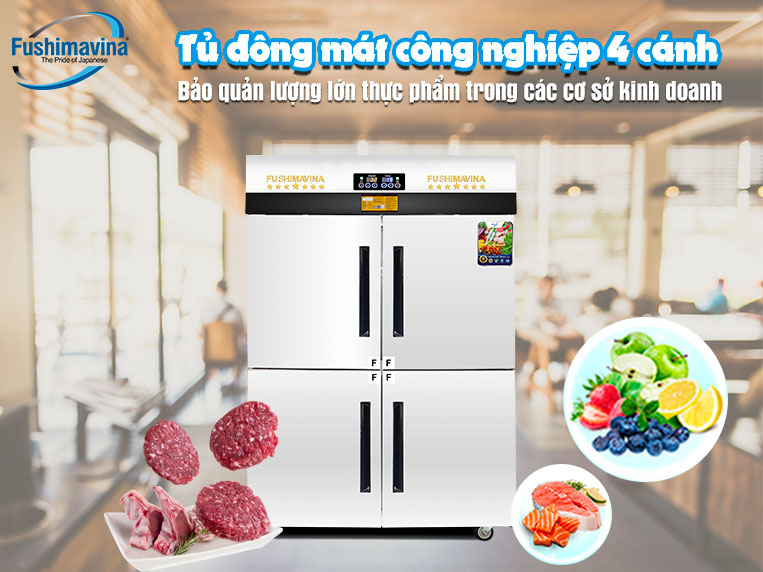 Tủ đông mát 4 cánh là lựa chọn ưu tiên của nhiều cơ sở kinh doanh