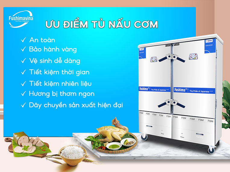 Tủ Nấu Cơm Gas Điện 20 Khay 10 ưu điểm của tủ nấu cơm 20 khay gas và điện