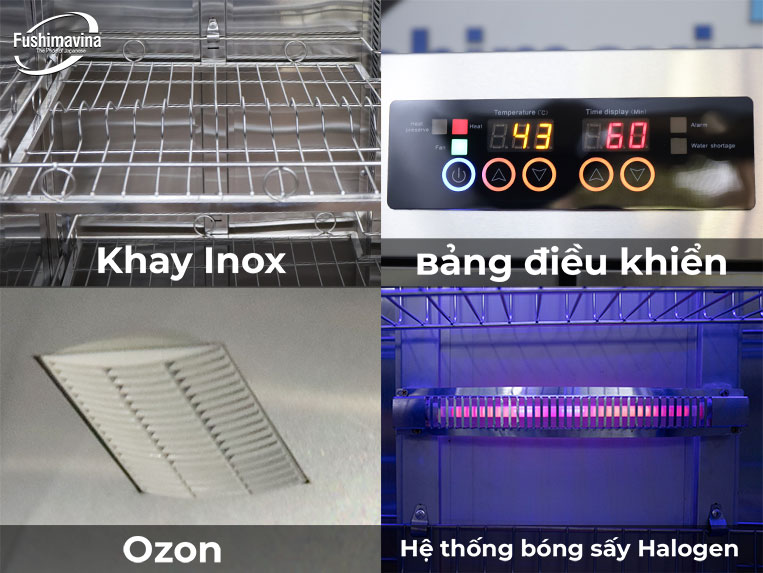 Tủ sấy bát 1200L có thể sấy lên tới 550 bát đĩa cùng lúc