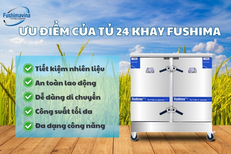 Tủ Nấu Cơm Gas Điện 24 Khay 11 tủ cơm 24 khay nấu 100kg có nhiều ưu điểm nổi bật