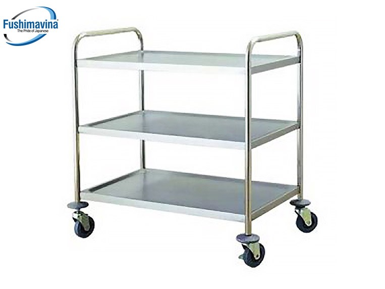 xe đẩy inox dạng tầng tối ưu diện tích sử dụng