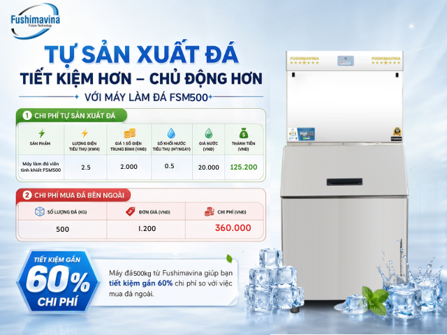 Máy làm đá cà phê 500kg 25 fsm500cf-giup-tiet-kiem-chi-phi