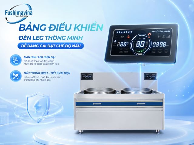 Bếp Từ Công Nghiệp Đôi 15KWx2 Liền Chảo 22 BTFSM-15TT2-P600-tich-hop-bang-dieu-khien