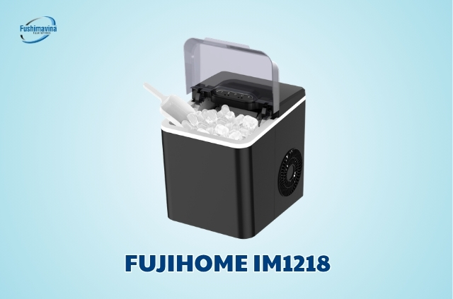 Máy làm đá viên gia đình Fujihome IM1218 giá rẻ, nhỏ gọn.