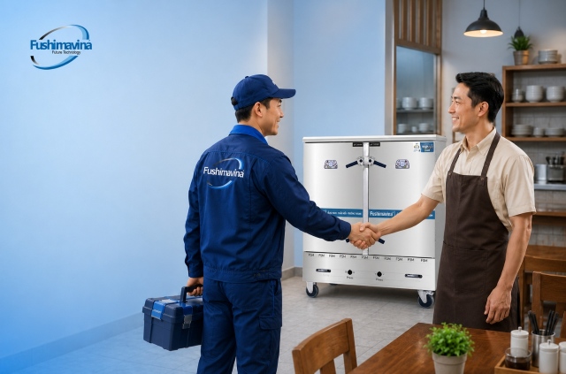 Tủ cơm điện 24 khay bền bỉ, chắc chắn