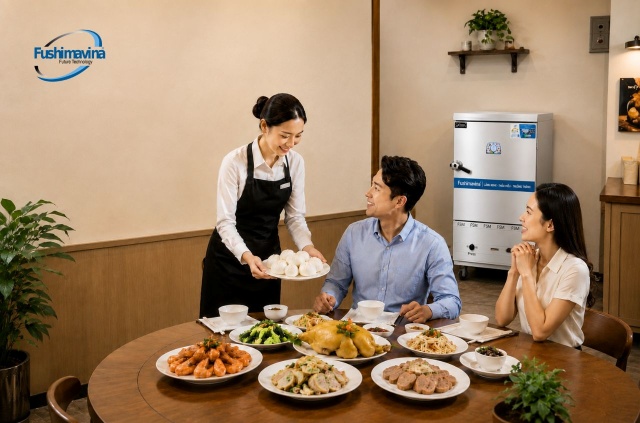 Những mô hình kinh doanh phù hợp sử dụng tủ cơm dùng gas điện 6 khay