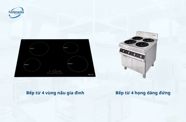 Tổng hợp kích thước bếp từ: Từ nhu cầu gia đình đến bếp công nghiệp 8 Kích thước của bếp tư 4 họng