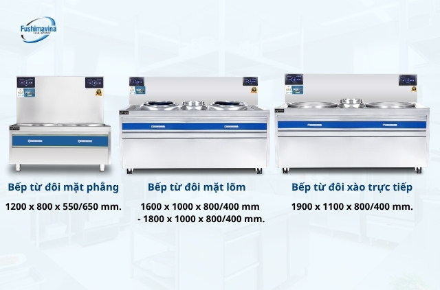 Tổng hợp kích thước bếp từ: Từ nhu cầu gia đình đến bếp công nghiệp 6 Kích thước của bếp từ đôi công suất lớn Fushimavina