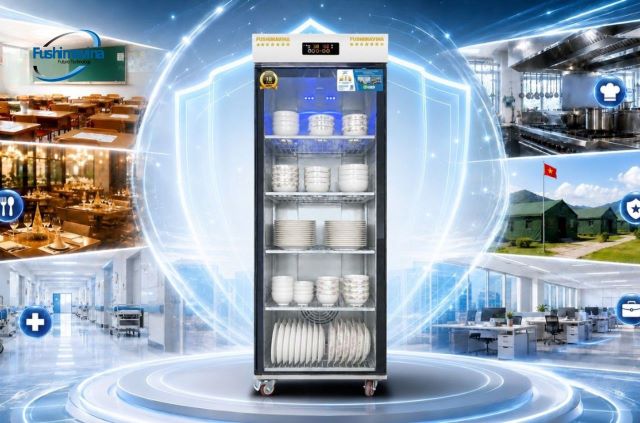 Tủ sấy bát cánh kính 600L 2 lớp quạt gió 25 mo-hinh-su-dung-tu-say-bat-cong-nghiep-quat-gio-2-lop-600l