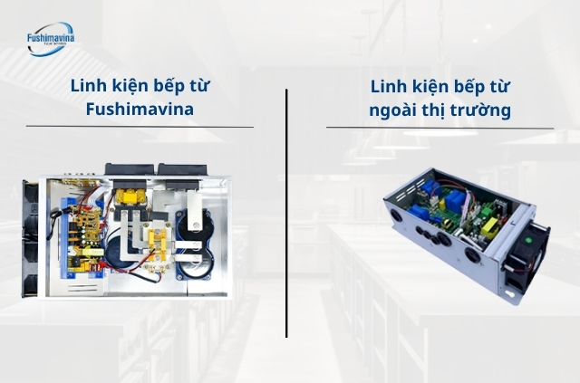 So sánh linh kiện bếp từ công suất lớn Fushimavina với thị trường.