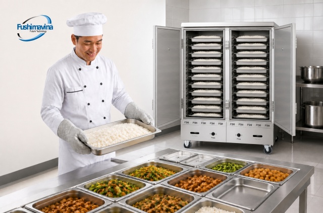Tủ cơm điện 24 khay nấu cơm nhanh, chín đều