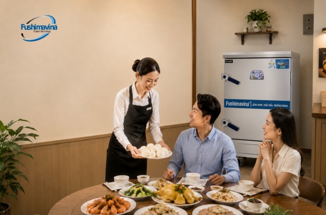 Tủ nấu cơm 8 khay điện phù hợp nhiều mô hình bếp