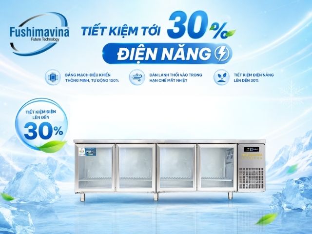 Tủ bàn lạnh, bàn mát 2m3 cánh kính quạt gió 24 fsmblckq2m3-lam-lanh-bang-gio
