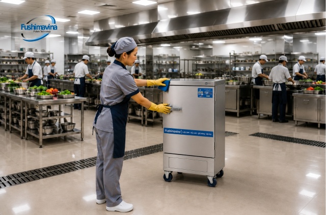 Kết cấu inox cao cấp, bền chắc và dễ vệ sinh.