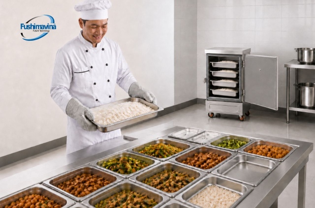 Tủ KZ-40 nấu nhanh, đáp ưng 12 - 14kg gạo mỗi mẻ.