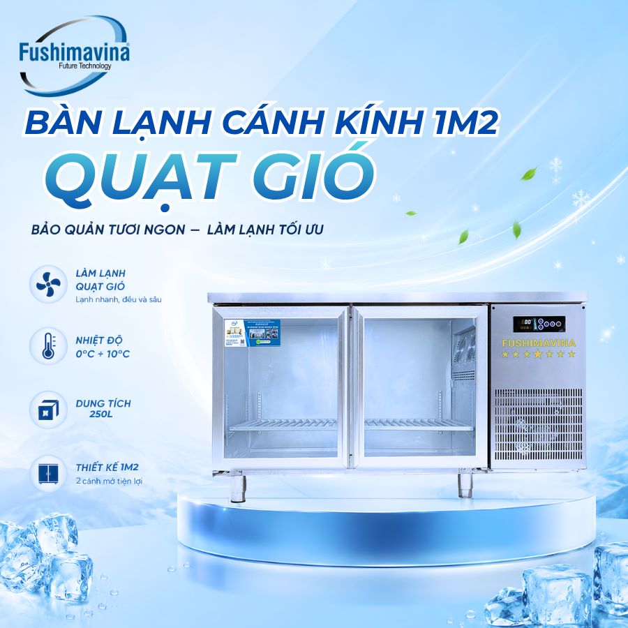 Tủ bàn lạnh, bàn mát 1m2 cánh kính quạt gió 14 tu-ban-lanh-ban-mat-1m2-canh-kinh-quat-gio-3