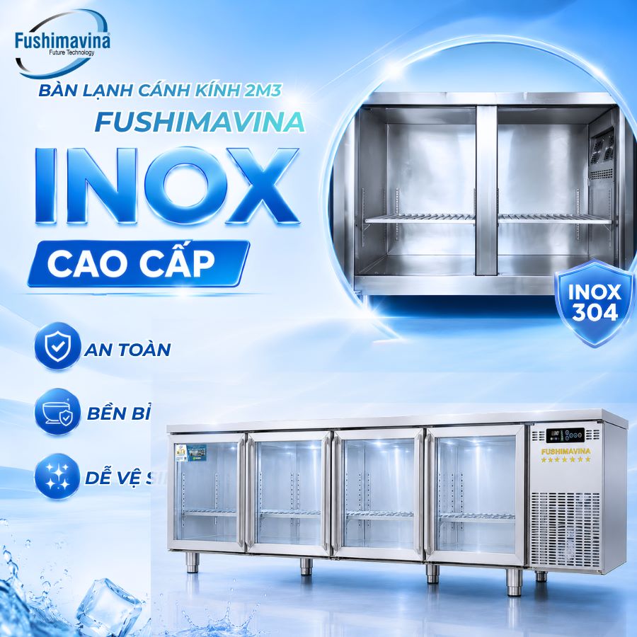 Tủ bàn lạnh, bàn mát 2m3 cánh kính quạt gió 6 tu-ban-lanh-ban-mat-2m3-canh-kinh-quat-gio-5