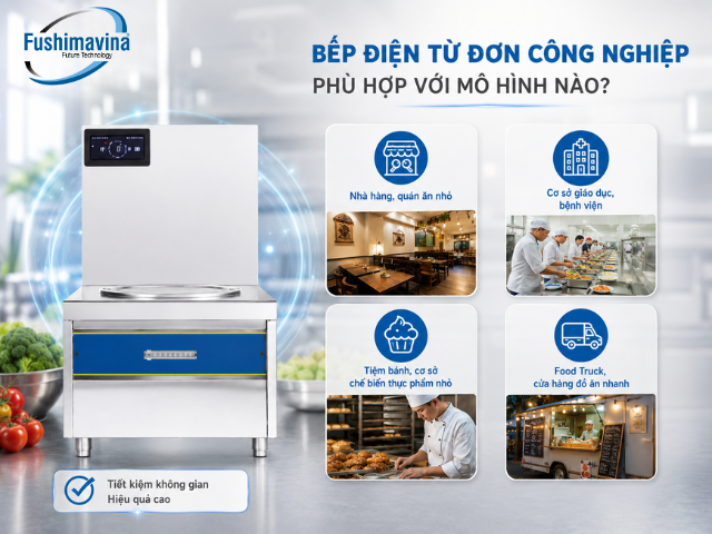 Ứng dụng thực tế bếp từ đơn công nghiệp Fushimavina