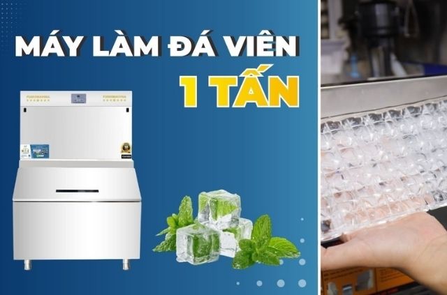 Máy làm đá viên công suất 1 tấn/ngày
