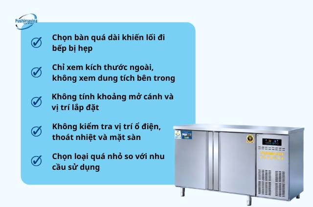 4 Phân loại kích thước bàn đông phổ biến cho từng khu bếp 12 Phòng tránh sai lầm thường gặp khi chọn kích thước tủ bàn đông